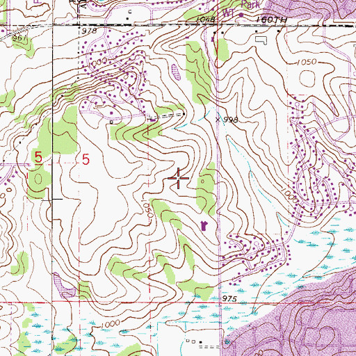Topographic Map of Oak Hills Elementary School, MN