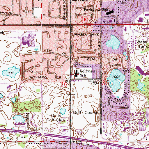 Topographic Map of White Bear Lake Area Learning Center, MN