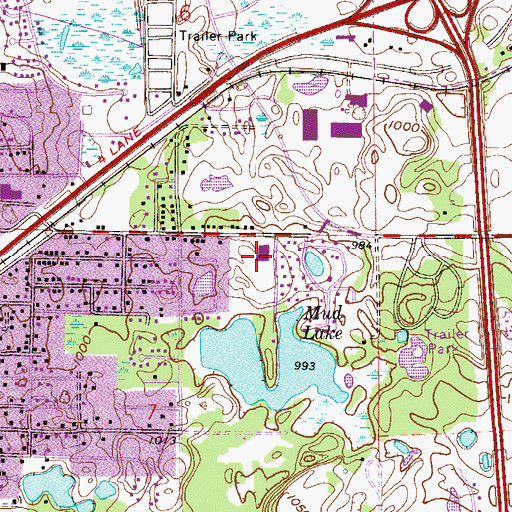 Topographic Map of Castle Elementary School, MN