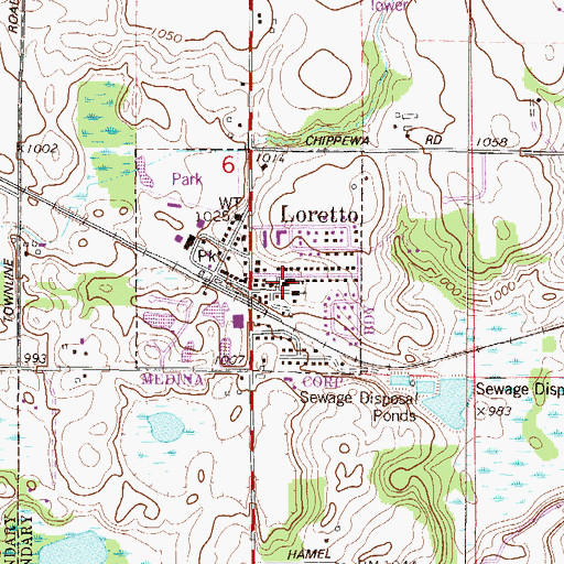 Topographic Map of Academy of Saints Peter and Paul, MN