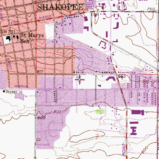 Topographic Map of Pearson Elementary School, MN