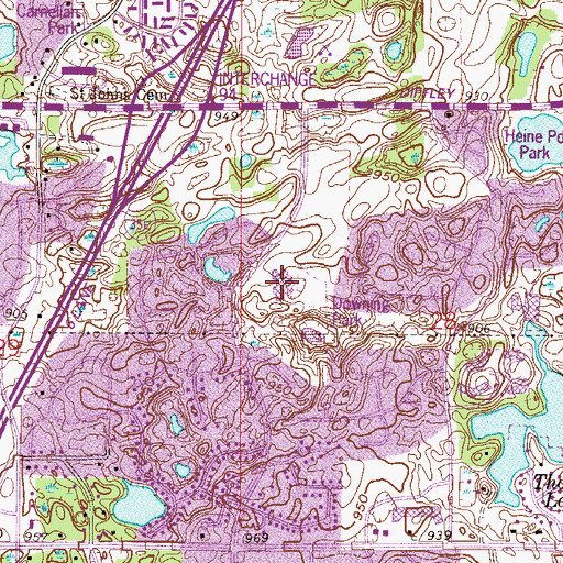 Topographic Map of Oak Ridge Elementary School, MN