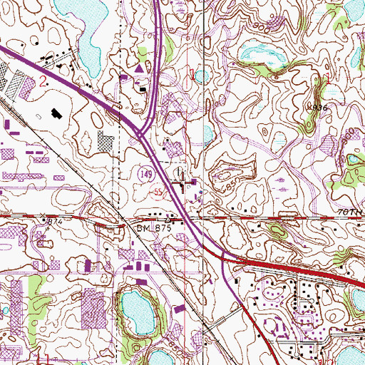 Topographic Map of Trinity Lone Oak Lutheran School, MN