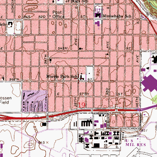 Topographic Map of Crosstown Educational Center, MN