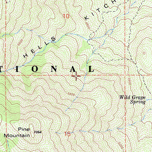 Topographic Map of Hells Kitchen, CA