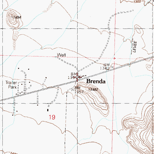 Topographic Map of Brenda, AZ