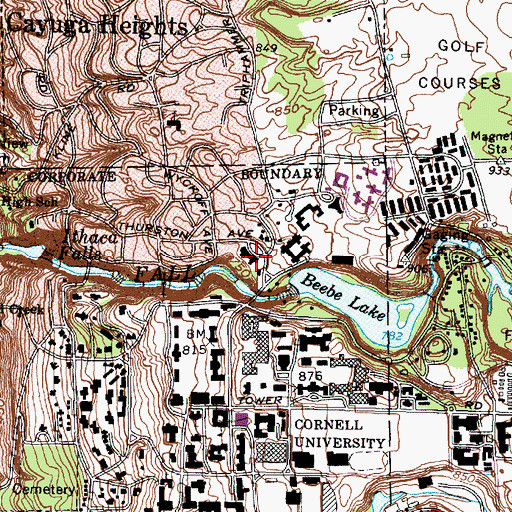 Topographic Map of Risley Hall, NY