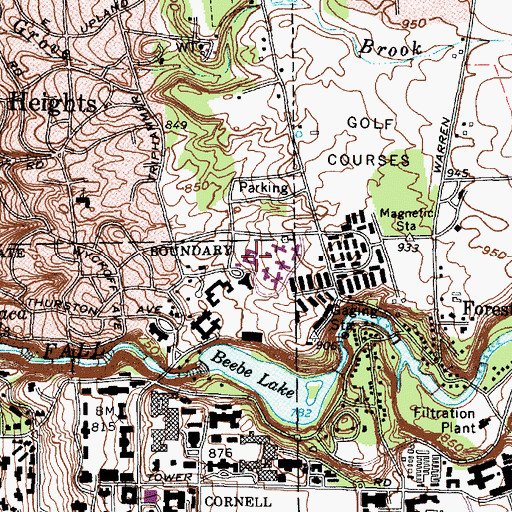 Topographic Map of Robert Purcell Community Center, NY