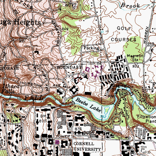 Topographic Map of Clara Dickson Hall, NY