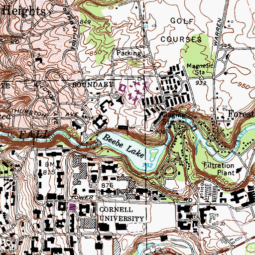 Topographic Map of Helen Newman Hall, NY