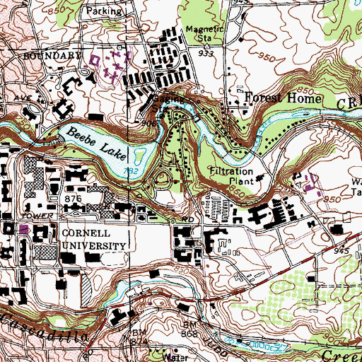 Topographic Map of Plantations Lewis Education Center, NY