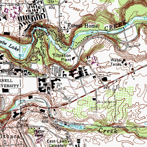Topographic Map of Schurman Hall, NY