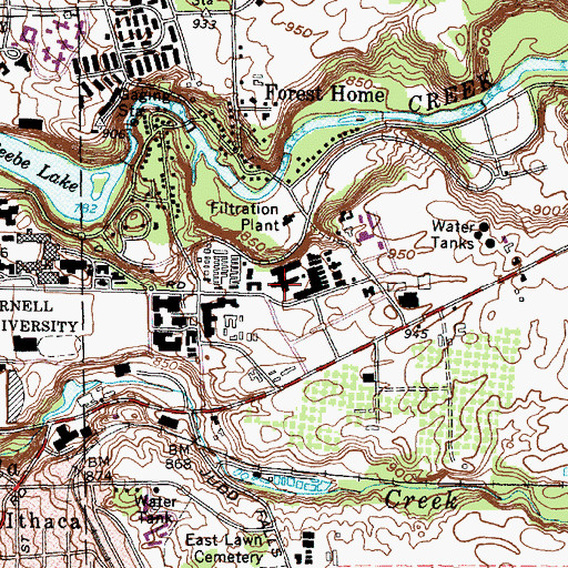 Topographic Map of Law Auditorium, NY