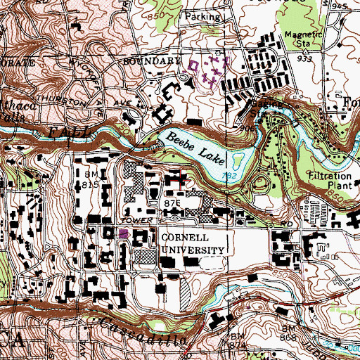 Topographic Map of Martha Van Rensselaer Hall, NY