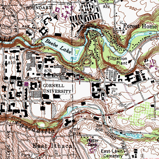 Topographic Map of Rice Hall, NY
