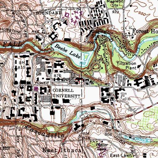 Topographic Map of Emerson Hall, NY