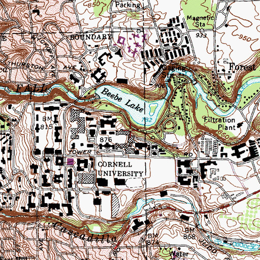 Topographic Map of Deans Garden, NY