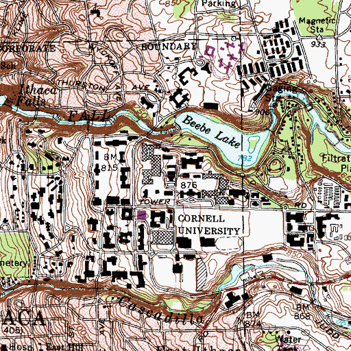 Topographic Map of Bailey Hall, NY