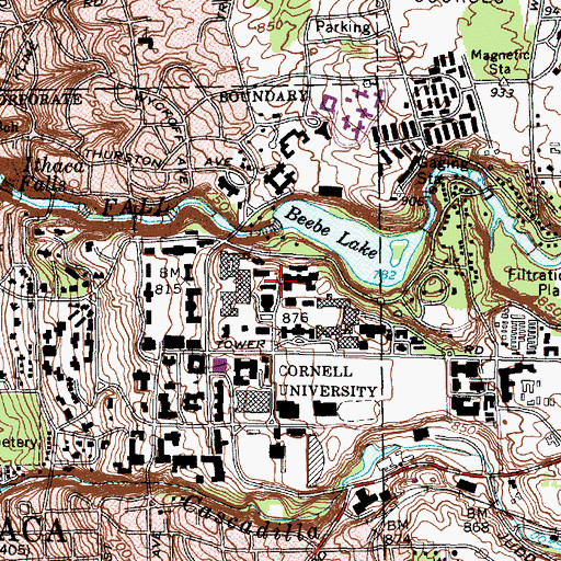 Topographic Map of Kinzelberg Hall, NY