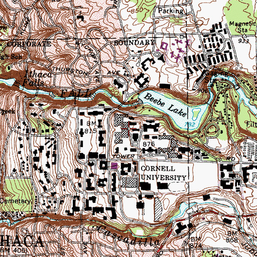 Topographic Map of Clark Hall, NY