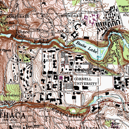 Topographic Map of Rockefeller Hall, NY