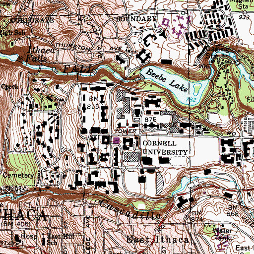 Topographic Map of Farrand Garden, NY