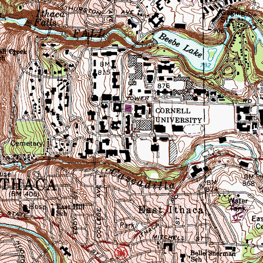 Topographic Map of Statler Hall, NY