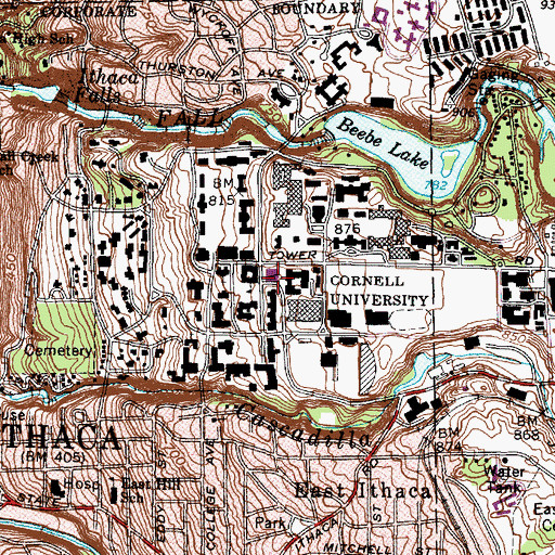 Topographic Map of Uris Hall, NY