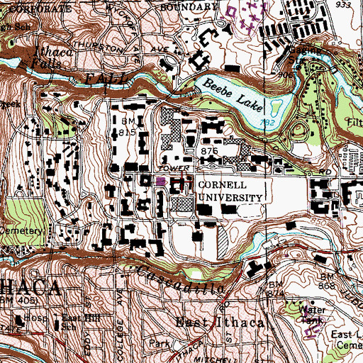 Topographic Map of Ives Hall, NY