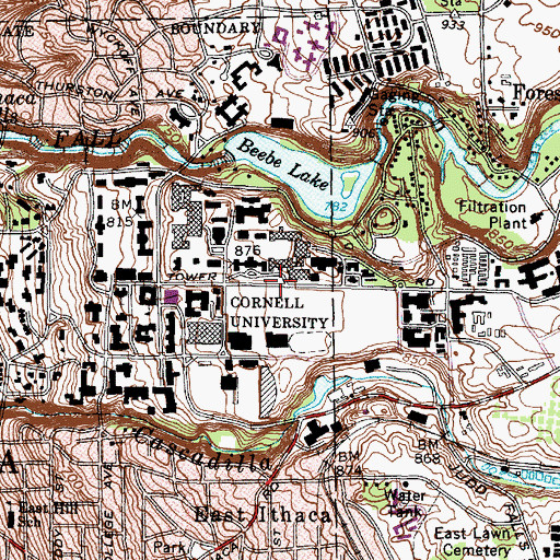 Topographic Map of Minns Garden, NY