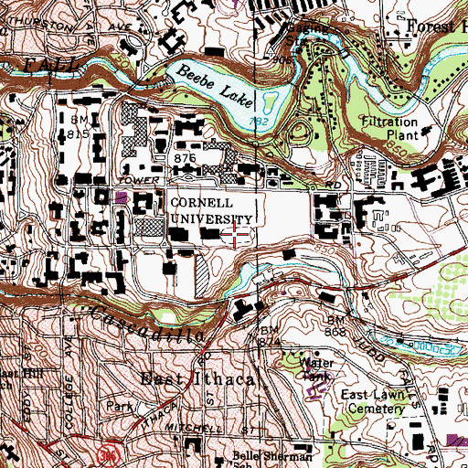 Topographic Map of Bartels Hall, NY