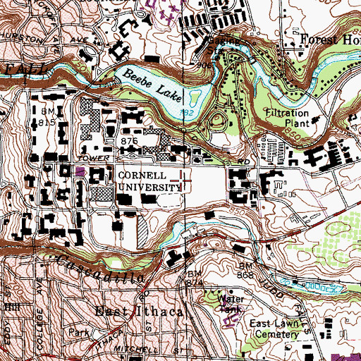 Topographic Map of Robison Alumni Fields, NY