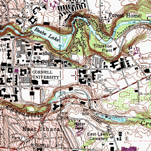 Topographic Map of Robert J Kane Sports Complex, NY