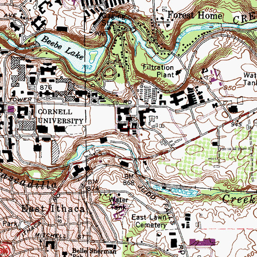 Topographic Map of Riley-Robb Hall, NY