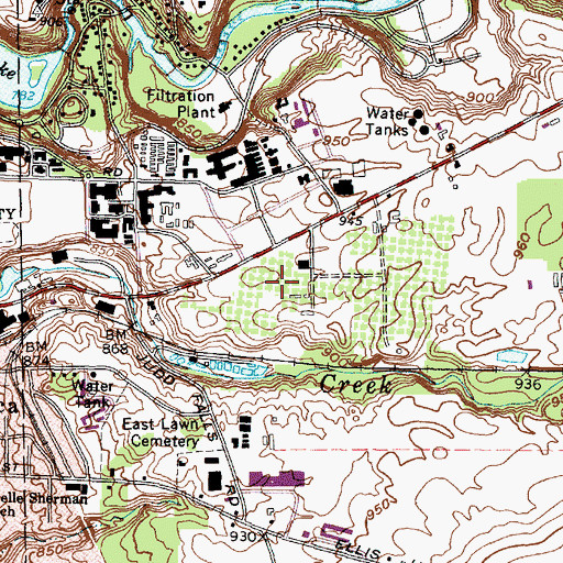 Topographic Map of Cornell Orchards, NY