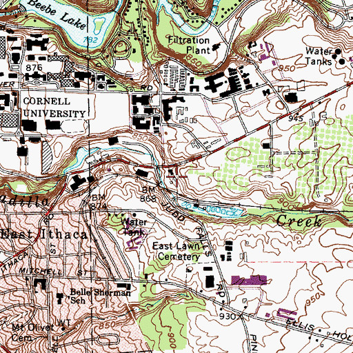 Topographic Map of Dilmun Hill Student Organic Farm, NY