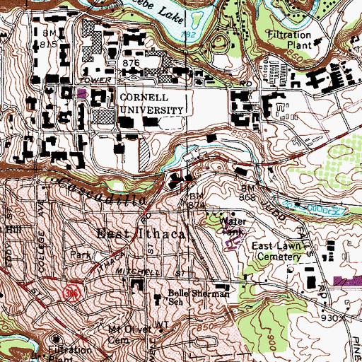 Topographic Map of Humphreys Service Building, NY