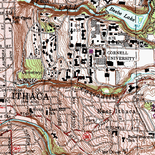 Topographic Map of Snee Hall, NY