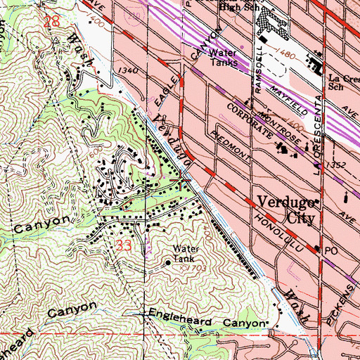 Topographic Map of Henderson Canyon, CA