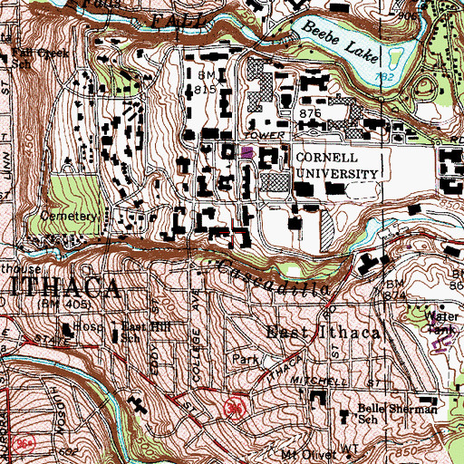 Topographic Map of Kimball Hall, NY
