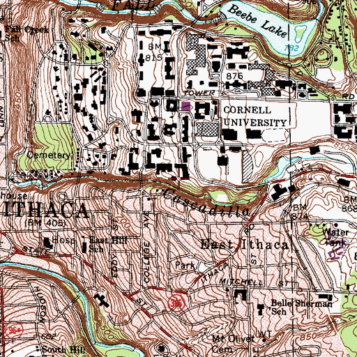 Topographic Map of Ward Center For Nuclear Sciences, NY