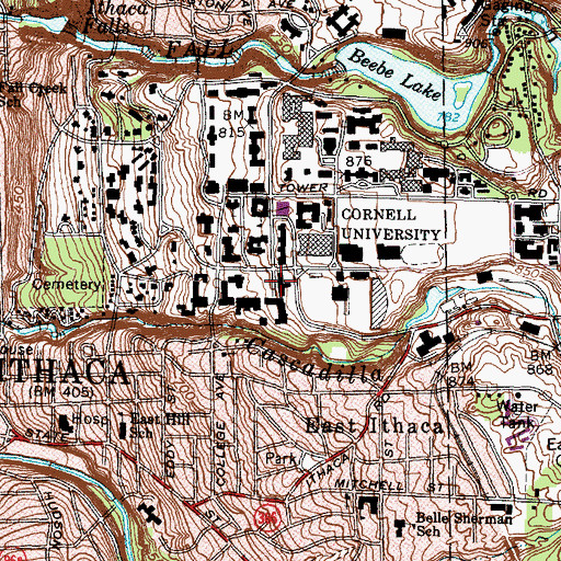 Topographic Map of Duffield Hall, NY