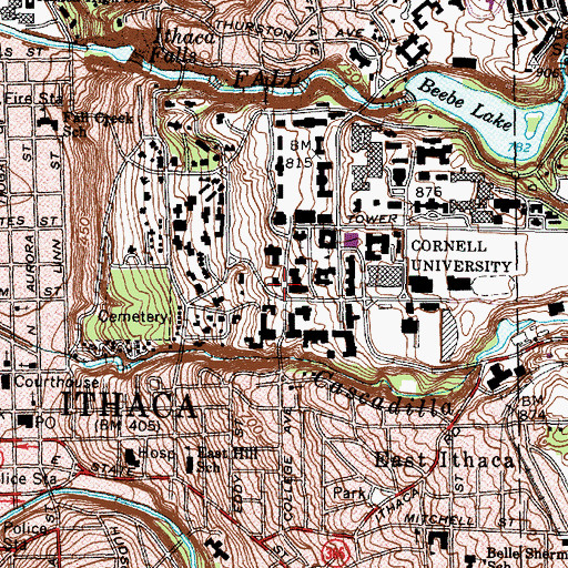 Topographic Map of Gannett Health Center, NY