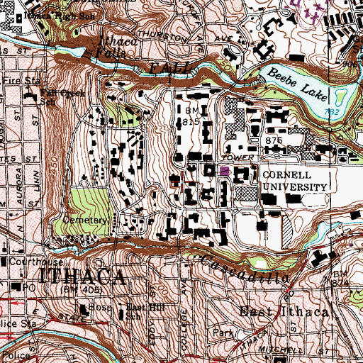 Topographic Map of Willard Straight Hall, NY