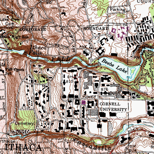 Topographic Map of Lincoln Hall, NY