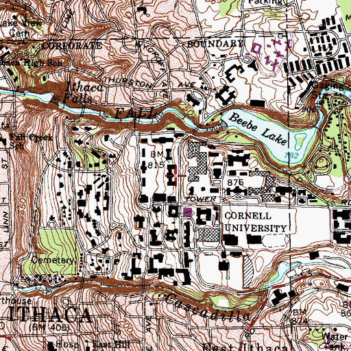 Topographic Map of Goldwin Smith Hall, NY