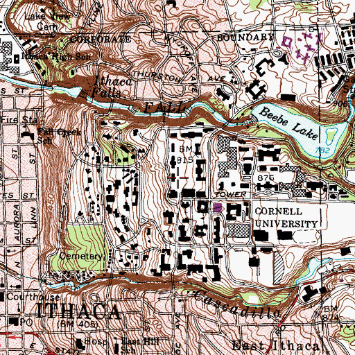 Topographic Map of Morrill Hall, NY