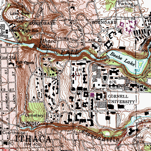 Topographic Map of McGraw Hall, NY
