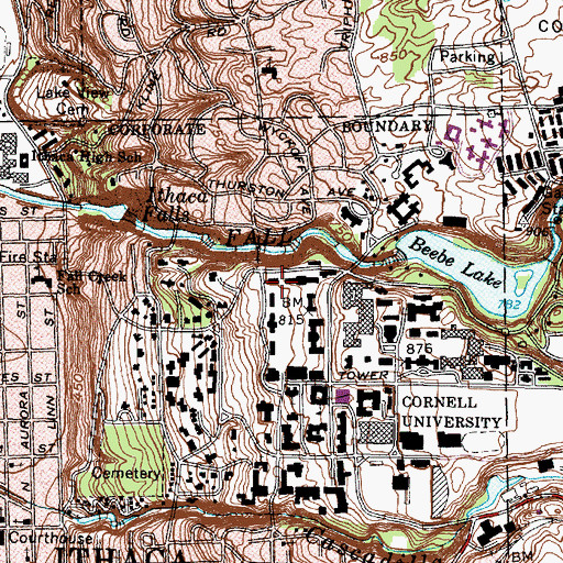 Topographic Map of Olive Tjaden Hall, NY