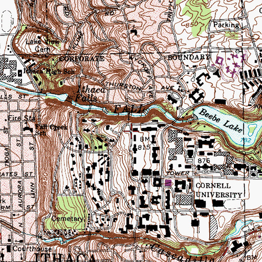 Topographic Map of Johnson Museum of Art, NY